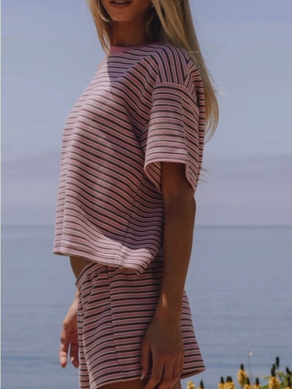 daily drills outpost striped ribbed relaxed tee